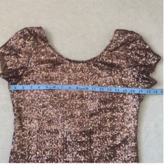 Bronze Sequin Party Dress - Picture 5 of 9